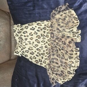 Leopard Print Dog Dress with Ruffle Skirt